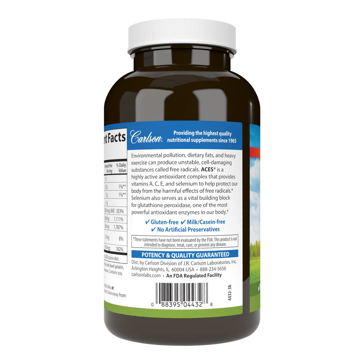 Carlson ACES Vitamins A, C, E + Selenium - 200 Softgels - image 3