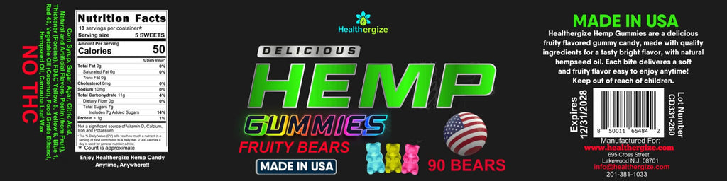 Healthergize Hemp Gummies for Sleep and Relaxation - 90 Gummies - image 7