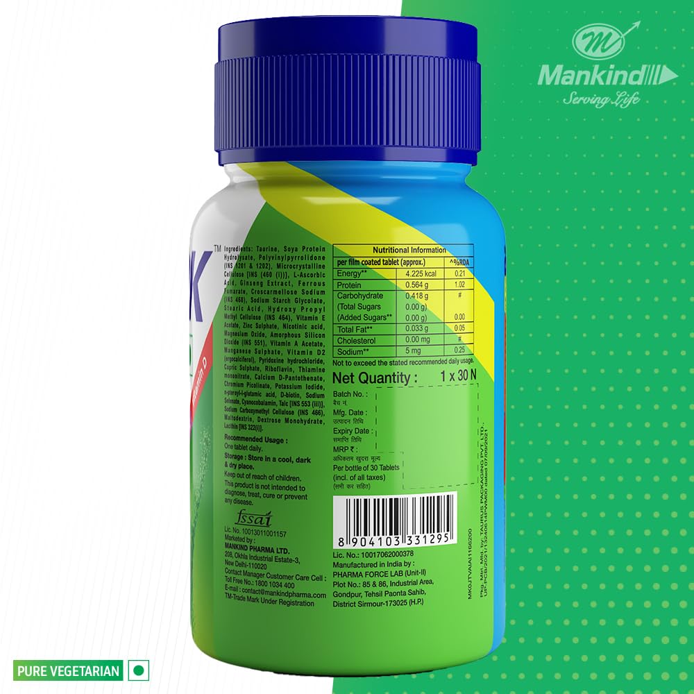 Mankind's Health OK Multivitamin with Ginseng & Taurine - 30 Tablets - image 9