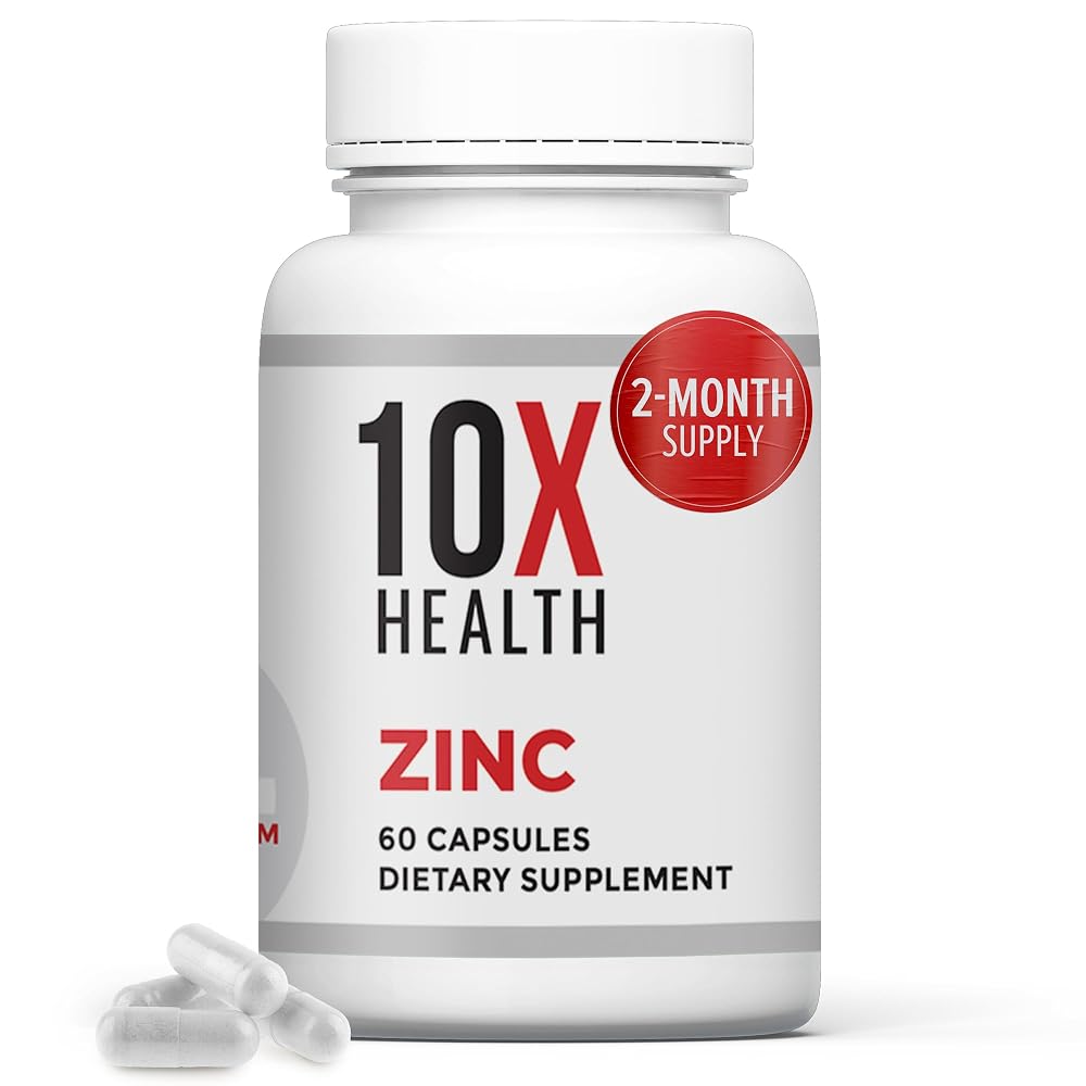 10X Health Zinc 30mg Immune Support - 60 Capsules