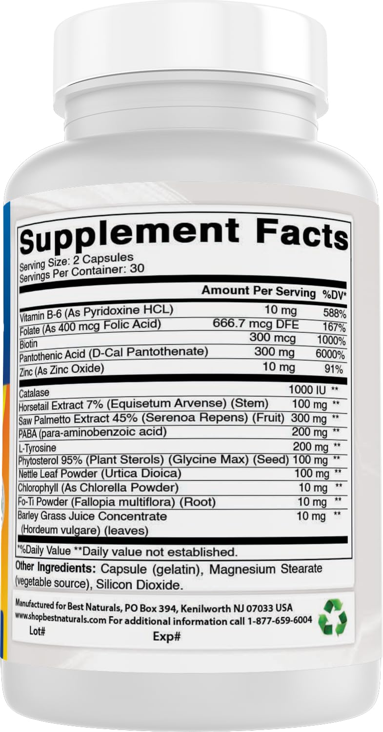 Best Naturals Anti Gray Hair Formula, 60 Count