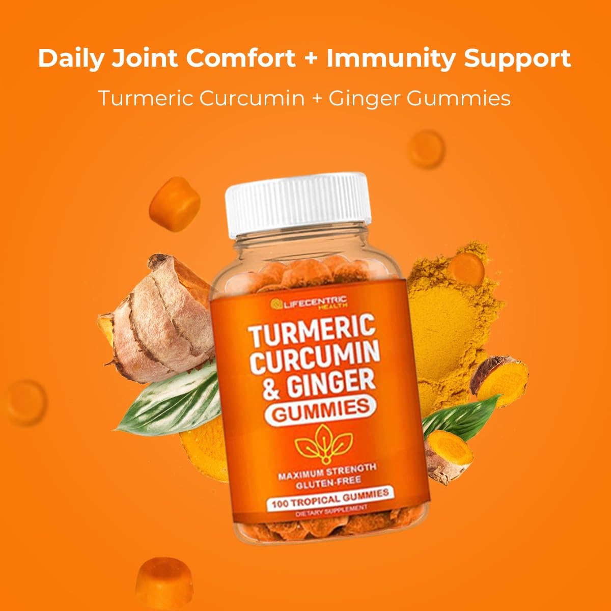 LifeCentric Health Turmeric Curcumin Gummies with Ginger - 100 Count - image 3