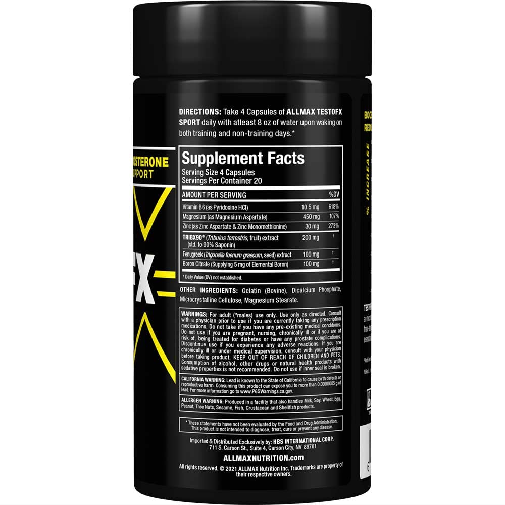 ALLMAX TESTOFX Sport Testosterone Support Capsules - 80 Count - image 3