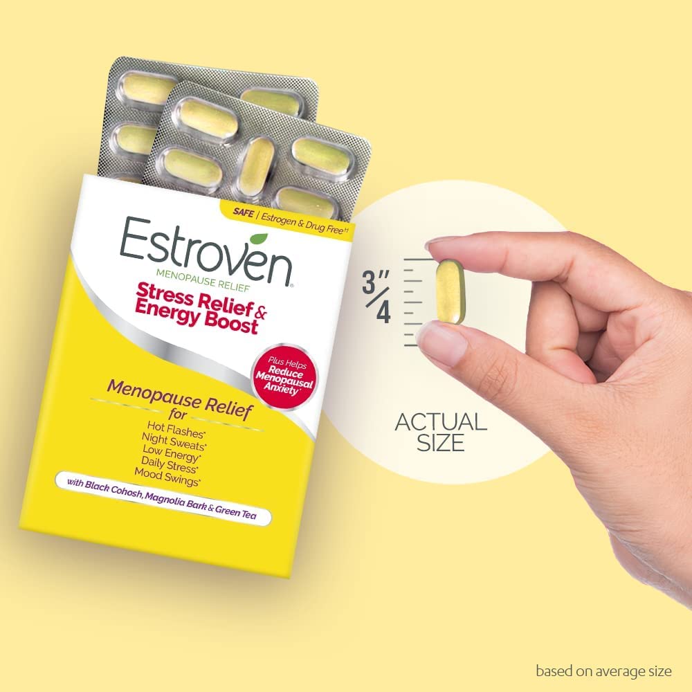 Estroven Stress Relief & Energy Boost Menopause Relief - 28 Capsules - image 3