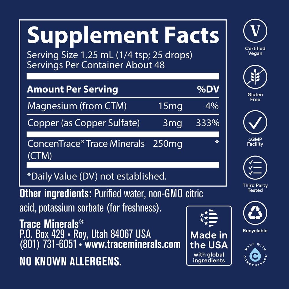 Trace Minerals Ionic Copper Liquid Supplement - 2 fl oz - image 3