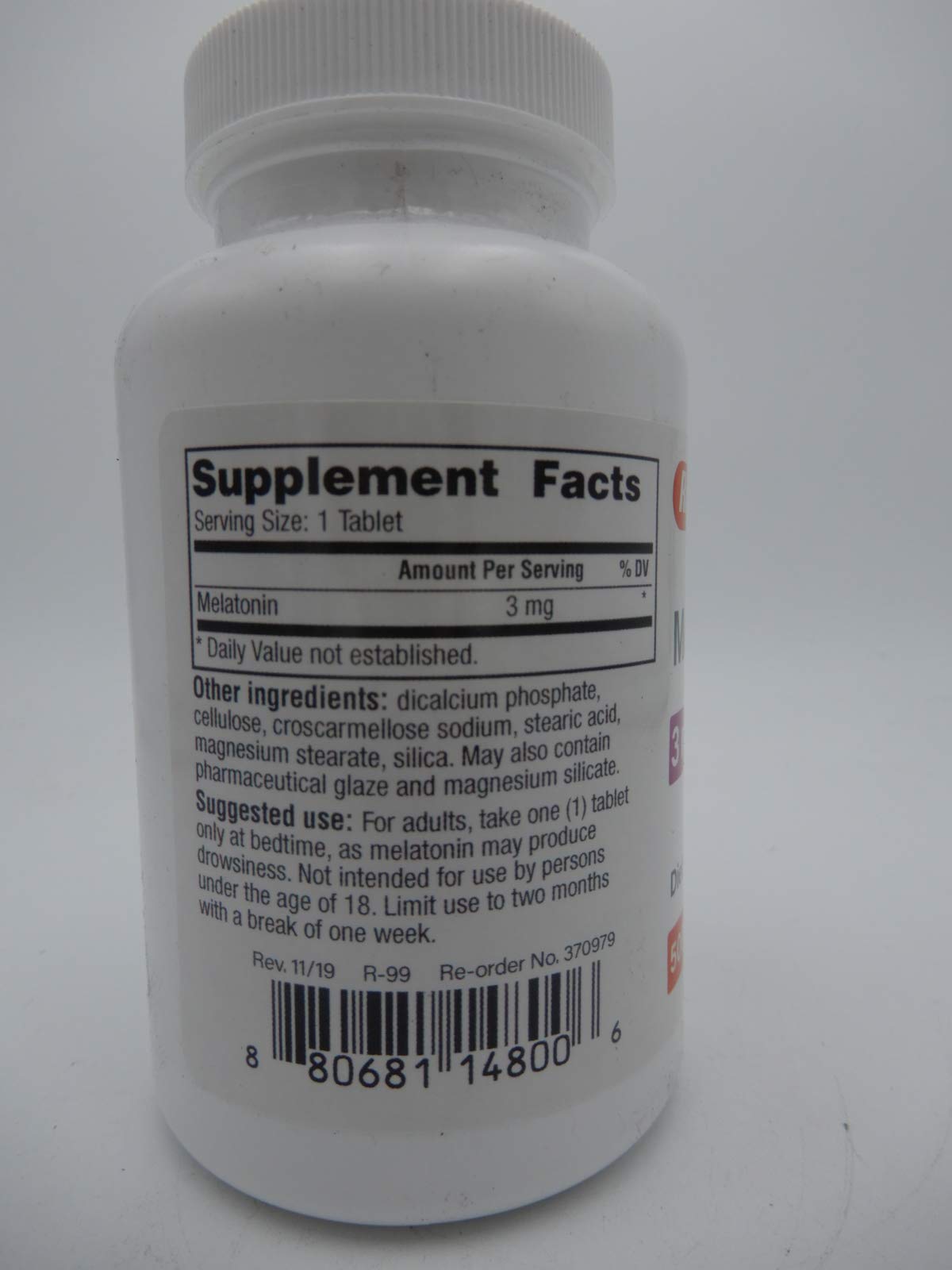 Rugby Melatonin 3mg Sleep Support - 500 Tablets - image 2