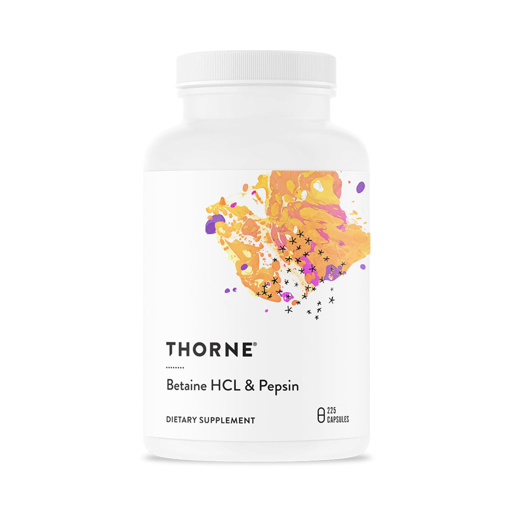 THORNE Betaine HCL & Pepsin Digestive Enzyme - 225 Capsules