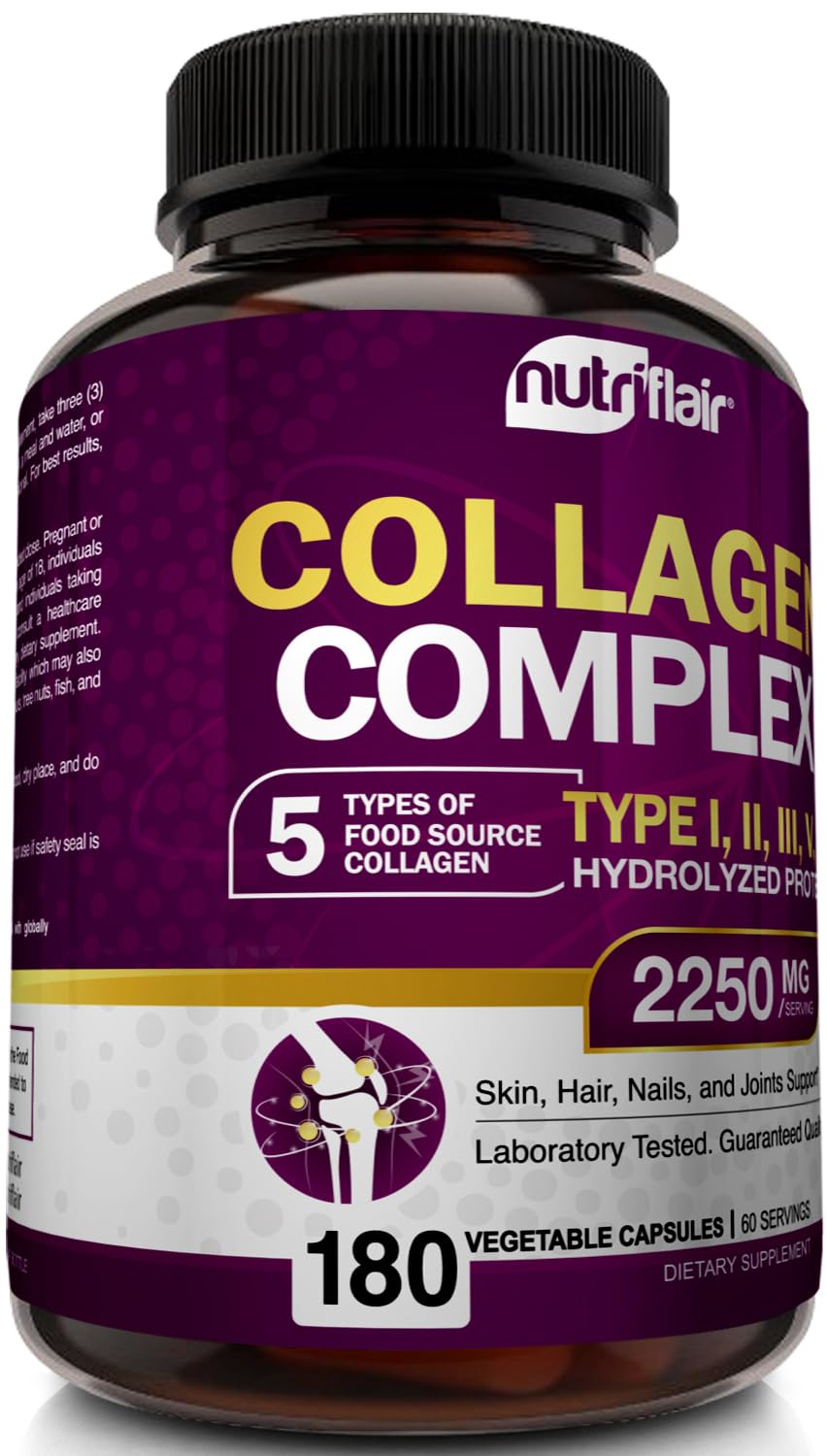 NutriFlair Multi Collagen Peptides 2250mg - 180 Capsules - image 5