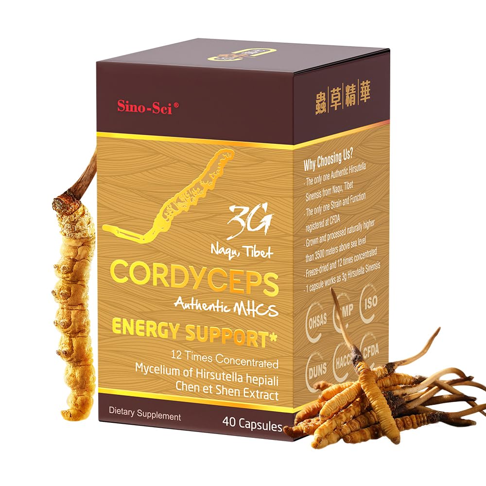 Sino-Sci Cordyceps 3G Energy Booster Capsules - 40 Capsules