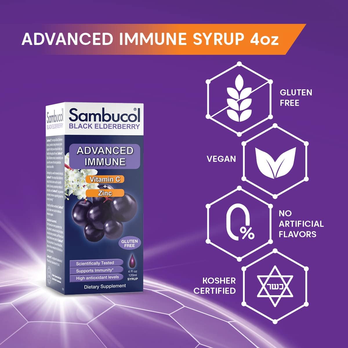 Sambucol Advanced Black Elderberry Syrup Immune Support - 4 Fl Oz - image 3
