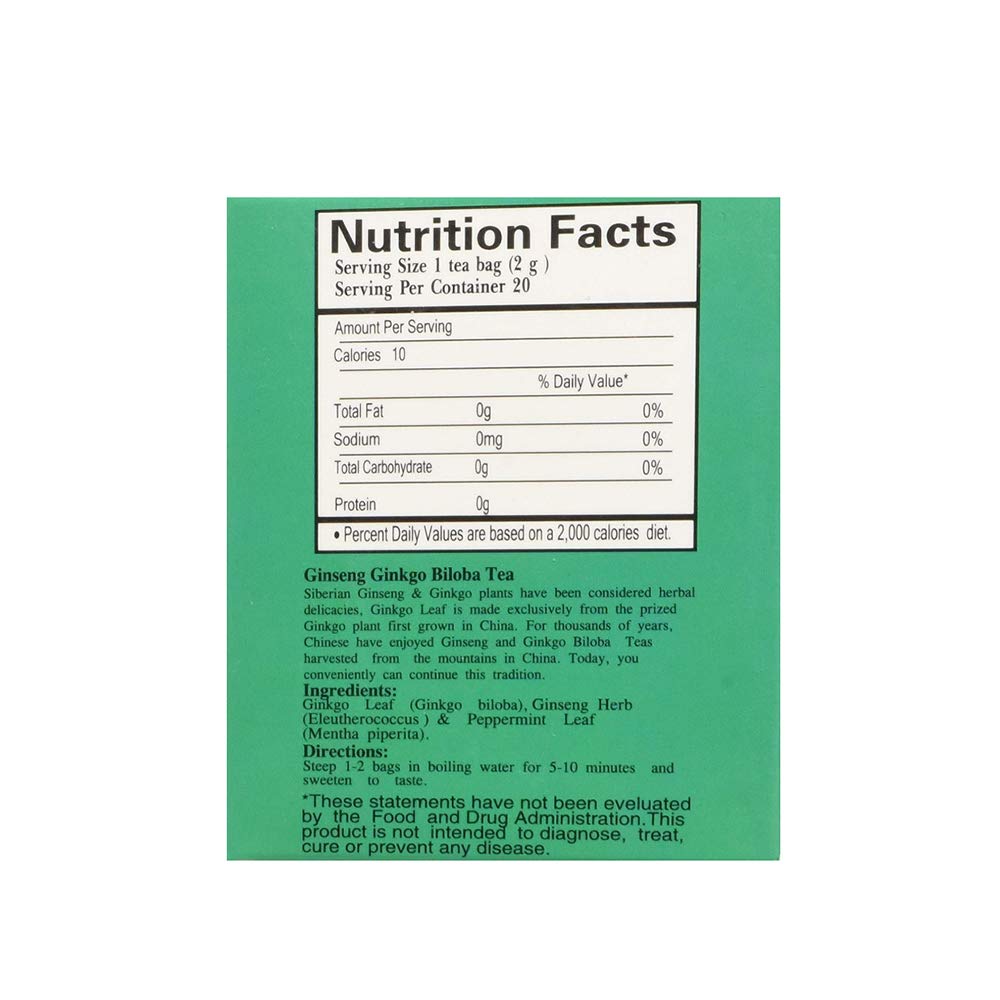 Royal King Ginseng Ginkgo Biloba Tea - 60 Tea Bags (3 Pack) - image 2