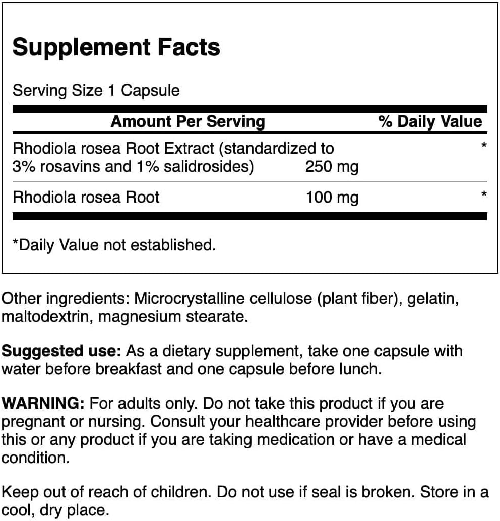 Swanson Rhodiola Rosea Extract Standardized - 60 Capsules - image 2
