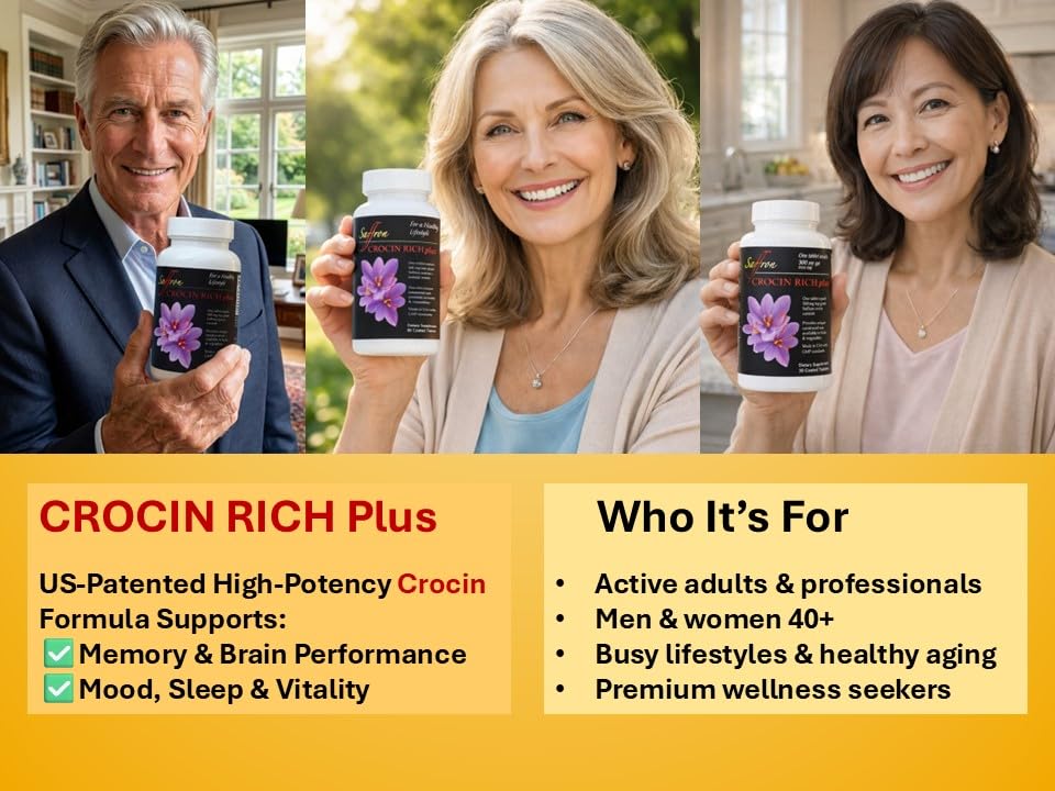 Saffron Health Sciences Crocin Brain Supplement for Memory & Focus - 60 Tablets - image 3