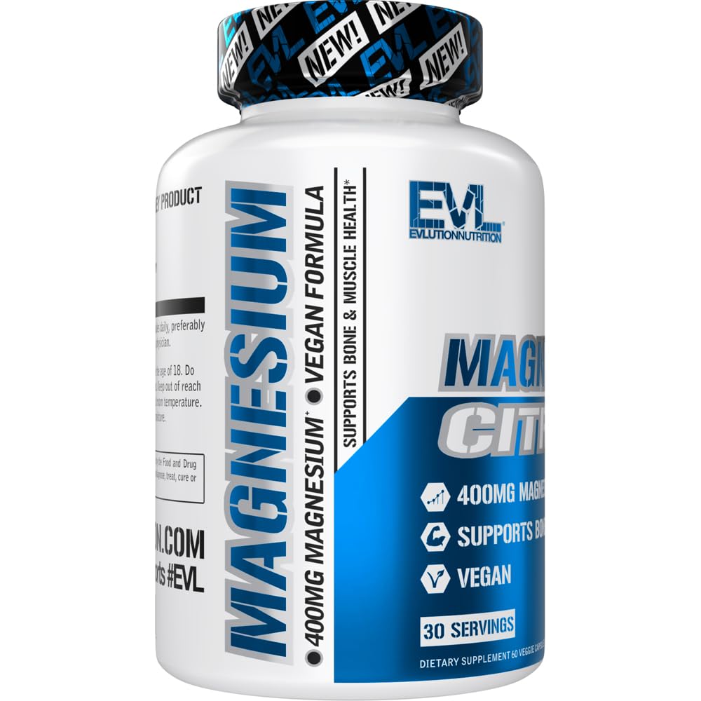 Evlution Magnesium Citrate 400mg Vegetarian Capsules - 60 Count - image 4
