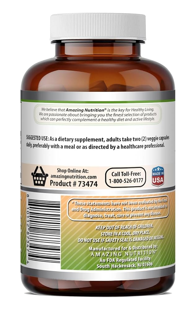 Amazing Nutrition White Kidney Bean Extract 1650 mg - 120 Vegetarian Capsules - image 5