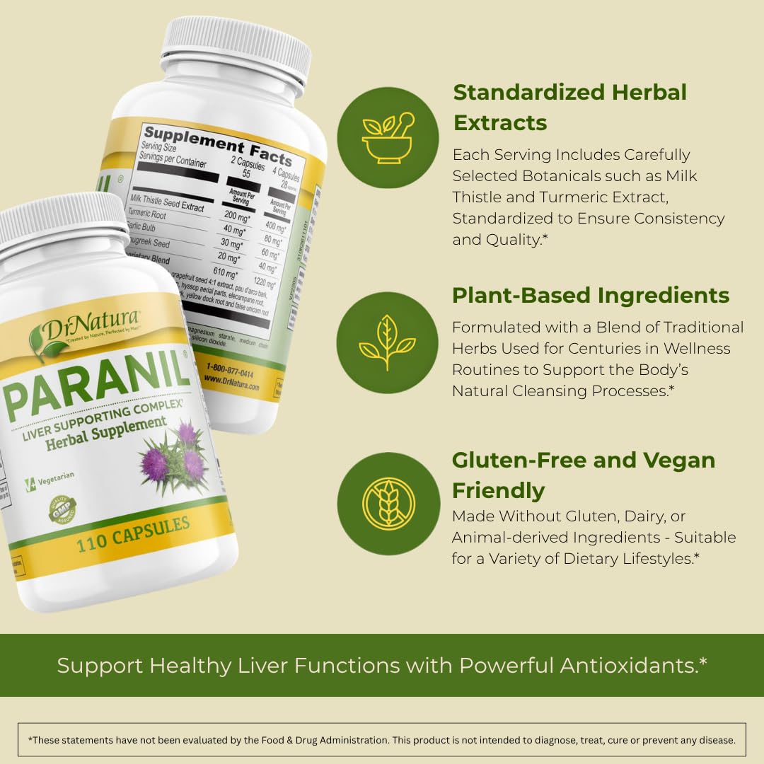 DrNatura Paranil Liver & Colon Cleanse - 110 Vegetarian Capsules - image 5