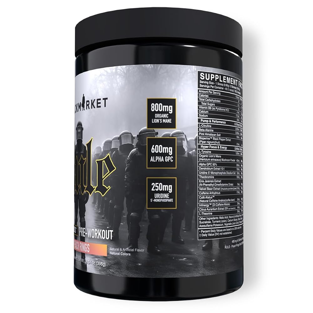 BLACKMARKET Rule High-Stimulant Nootropic Pre-Workout Powder - 40 Servings - image 2