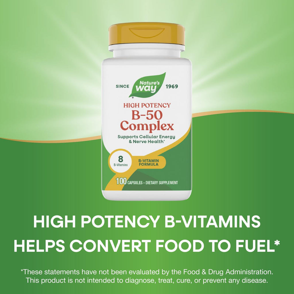 Nature's Way B-50 Complex Vitamin B - 100 Capsules - image 5