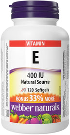 Webber Naturals Vitamin E 400 IU, 120 Softgels