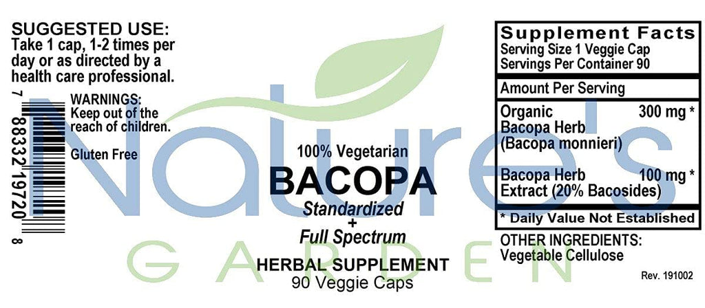 Nature's Garden Essentials Bacopa - 90 Vegetarian Capsules - image 7