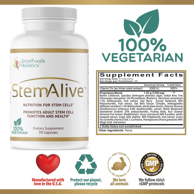 StemAlive Stem Cell Nutrition - 90 Vegetarian Capsules - image 4