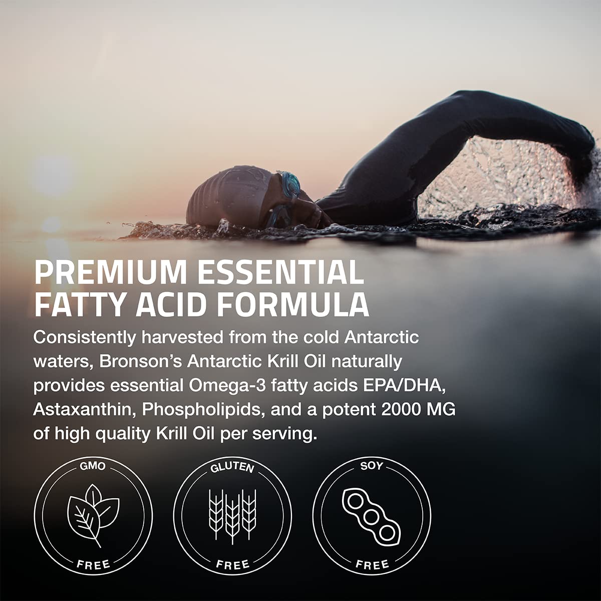 Bronson Antarctic Krill Oil 2000 mg with Omega-3s EPA
