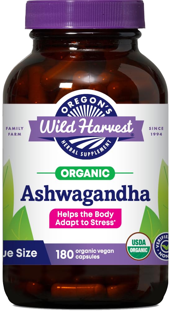 Oregon's Wild Harvest Organic Ashwagandha Stress Relief - 180 Capsules