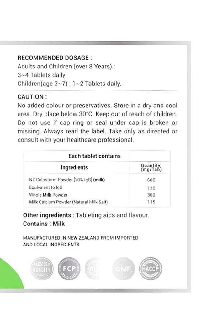 Natural NZ Premium Booster Colostrum 1800 200 Tablets