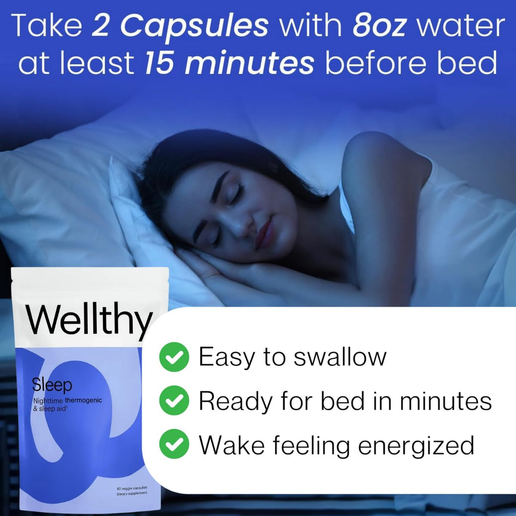 Wellthy Night Time Thermogenic with Melatonin - 60 Capsules - image 5