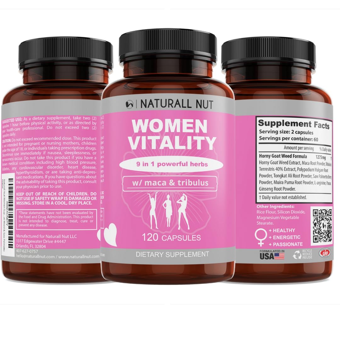 Naturall Nut Women Vitality Female Libido Booster - 120 Capsules - image 4