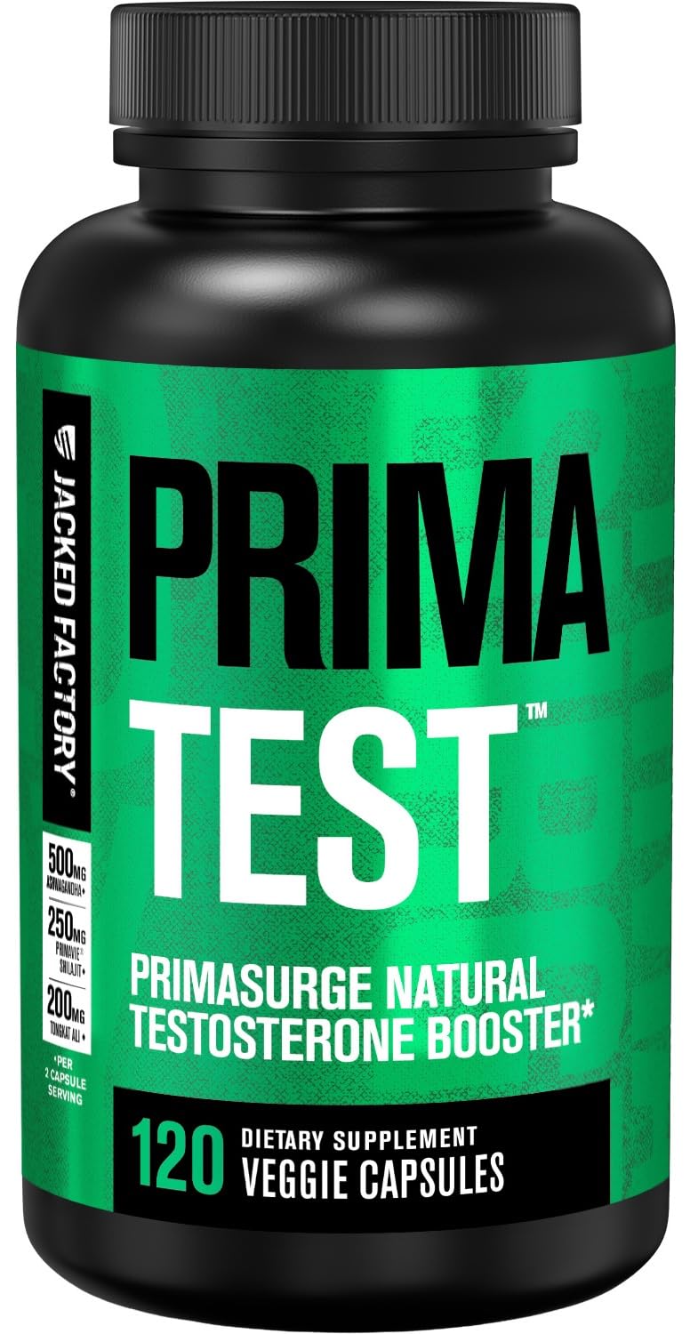 Jacked Factory Primasurge Testosterone Booster for Men - 120 Vegetarian Capsules