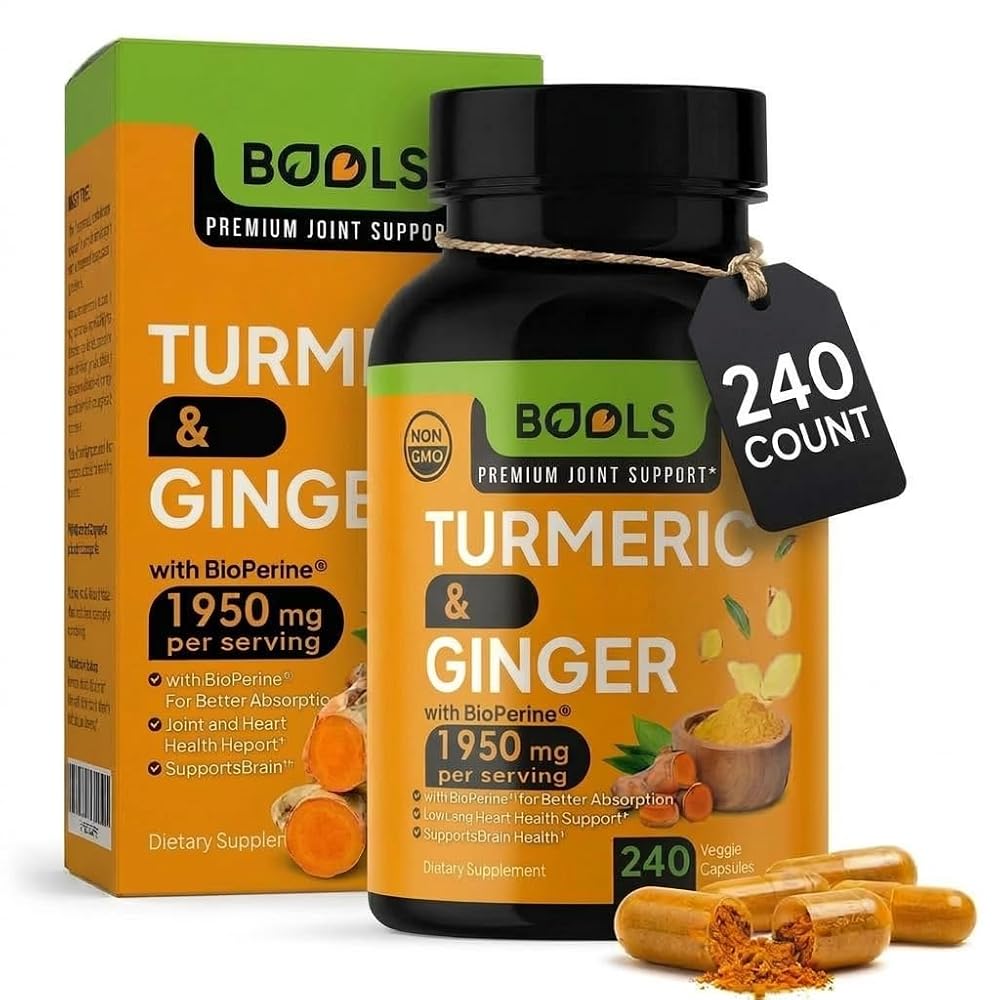 Bools Turmeric Curcumin with BioPerine & Ginger Joint Support - 240 Capsules