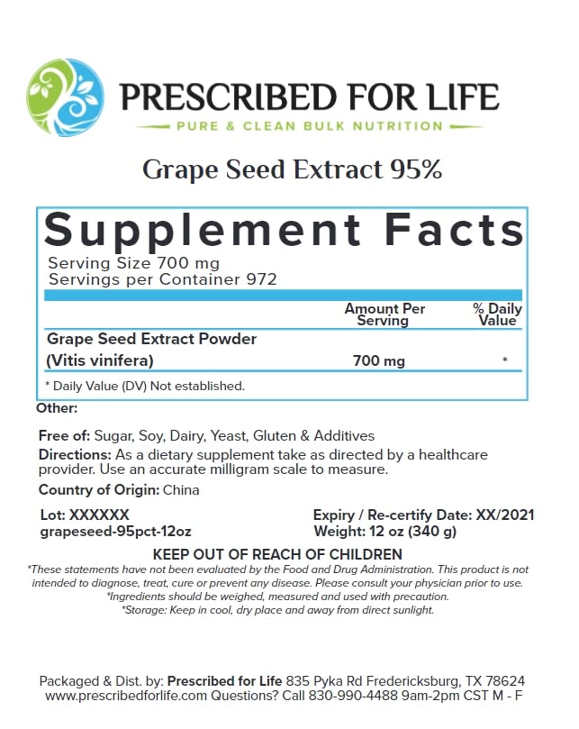 Prescribed For Life Grape Skin Powder