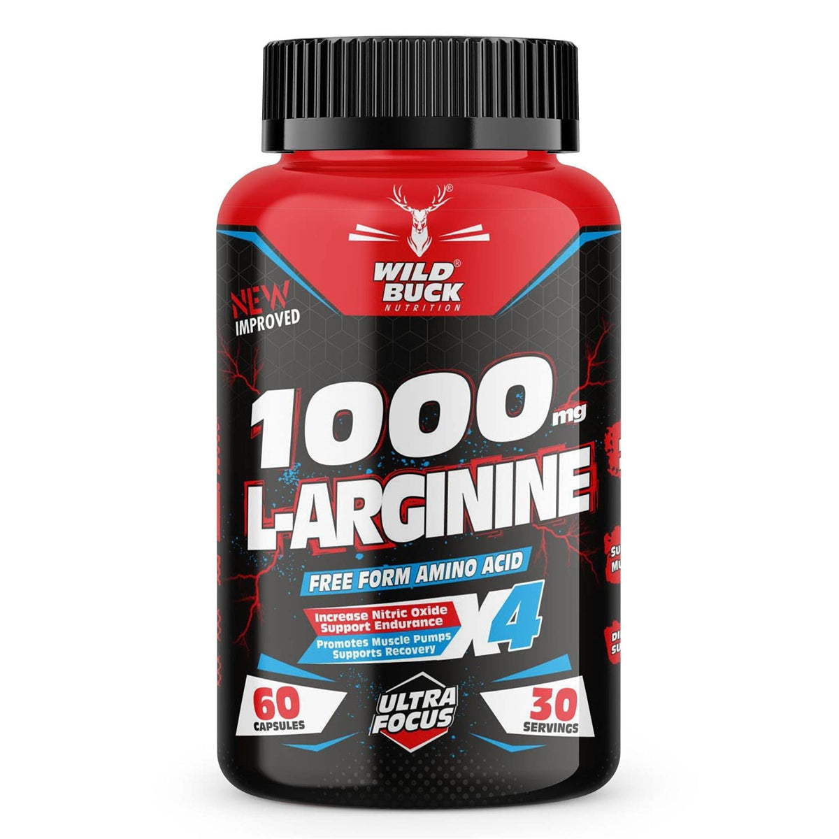Metrol L-Arginine 1000mg Nitric Oxide Precursor - 60 Capsules