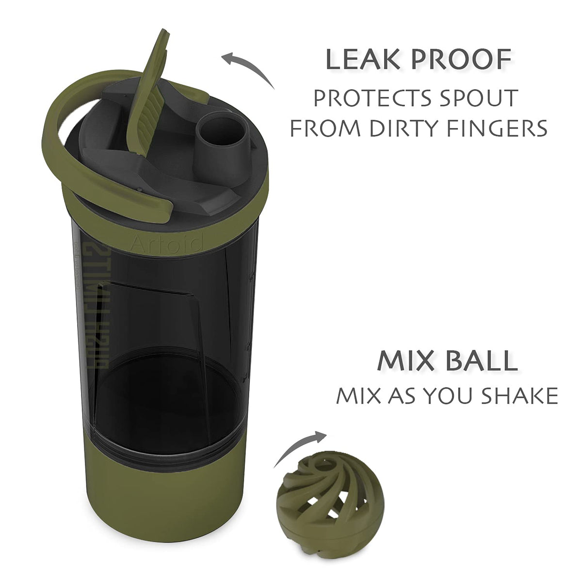Artoid Mode Protein Shaker Bottle Dual Mixing 24 oz - 1 Bottle - image 5