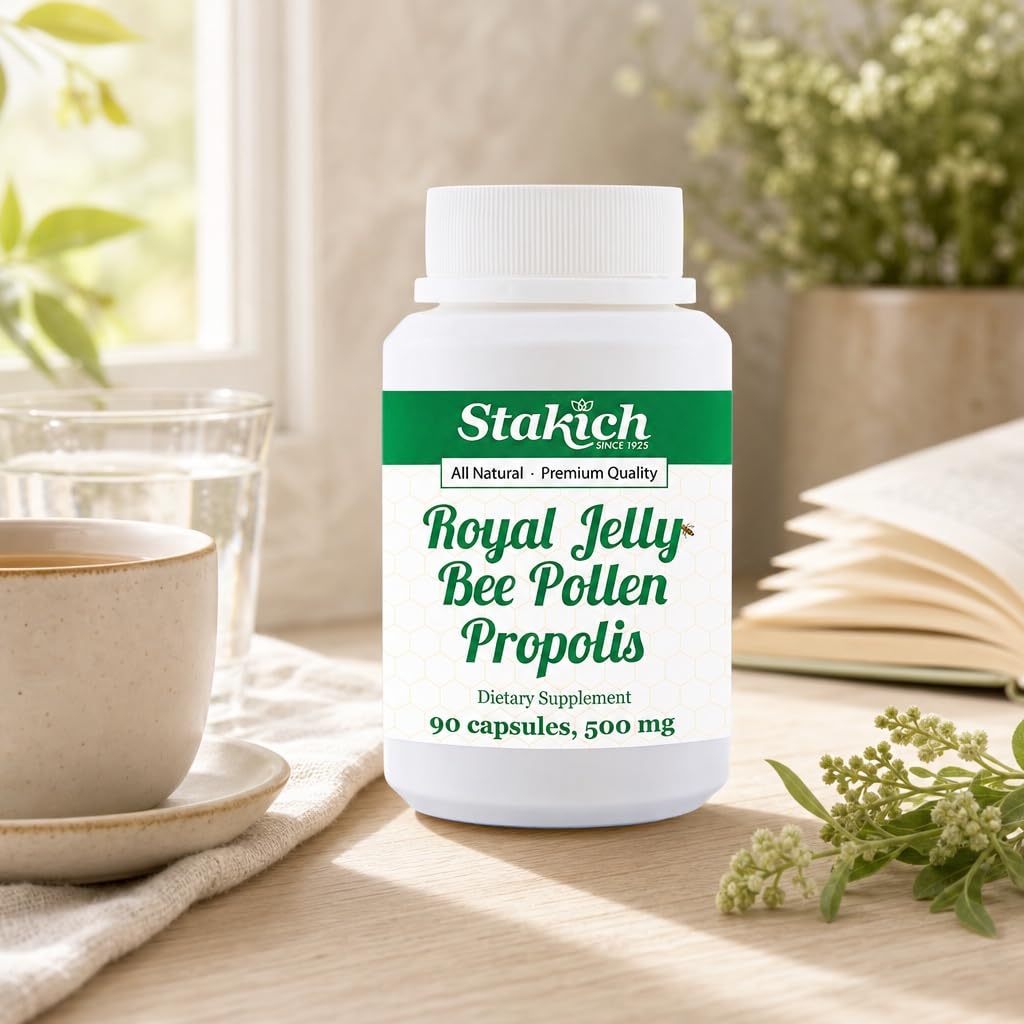 Stakich Royal Jelly Bee Pollen Propolis 500 mg - 90 Capsules - image 7
