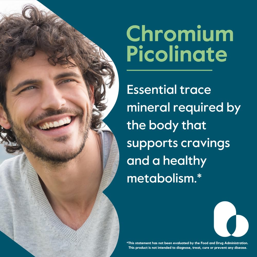 BESTVITE Chromium Picolinate 1000mcg - No Stearates - No Flow Agents
