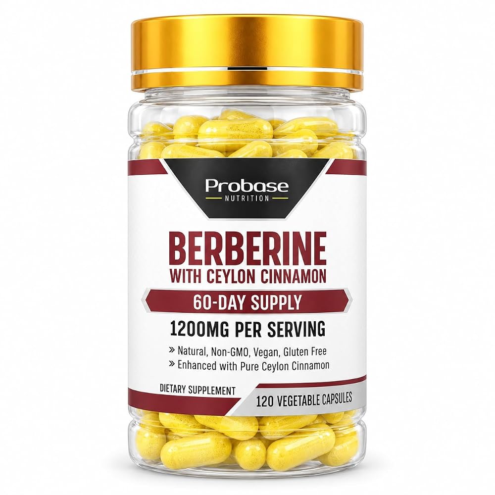 Probase Nutrition Berberine 1200mg with Ceylon Cinnamon - 120 Capsules
