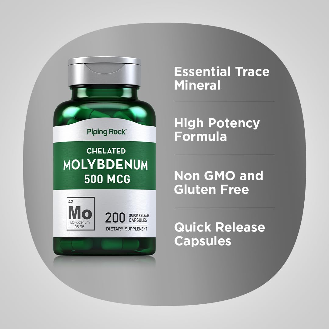 Piping Rock Molybdenum 500 mcg - 200 Capsules - image 4