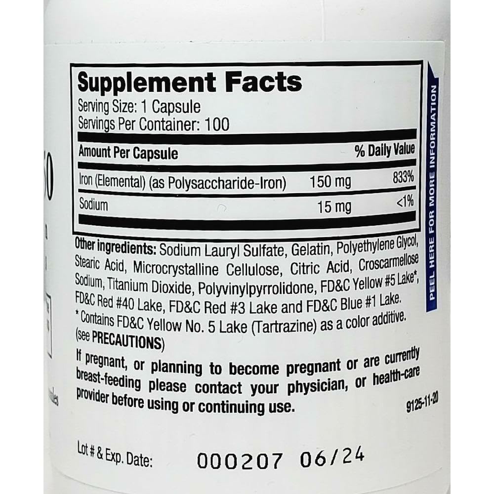 Choice One Ferrex 150 Polysaccharide Iron Complex - 100 Capsules - image 2