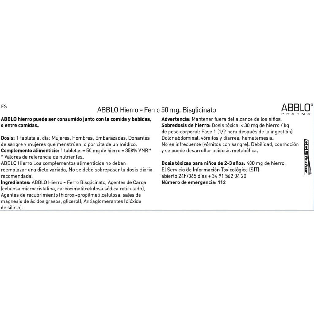 ABBLO Iron Bisglycinate 50mg - 100 Tablets - image 9