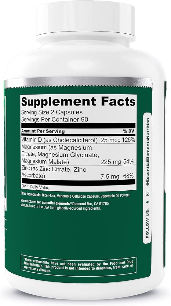 Essential Elements Magnesium Plus Zinc with Vitamin D3 - 540 Capsules - image 8