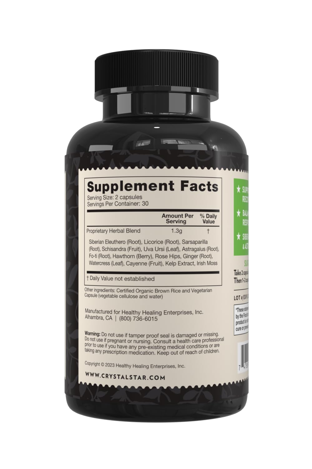 Crystal Star Adrenal Support Supplement - 60 Capsules - image 3