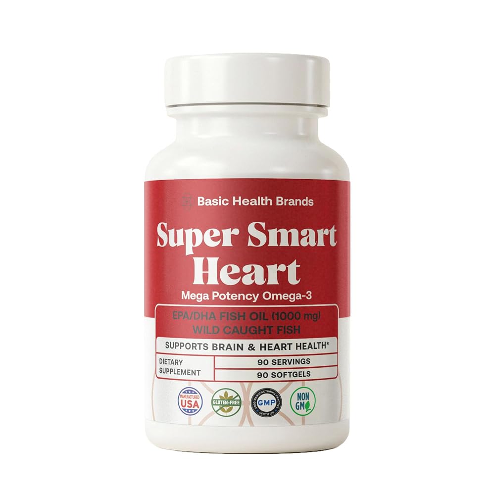 Basic Brands Super Smart Heart Omega Triple Strength 1000 mg - 90 Softgels