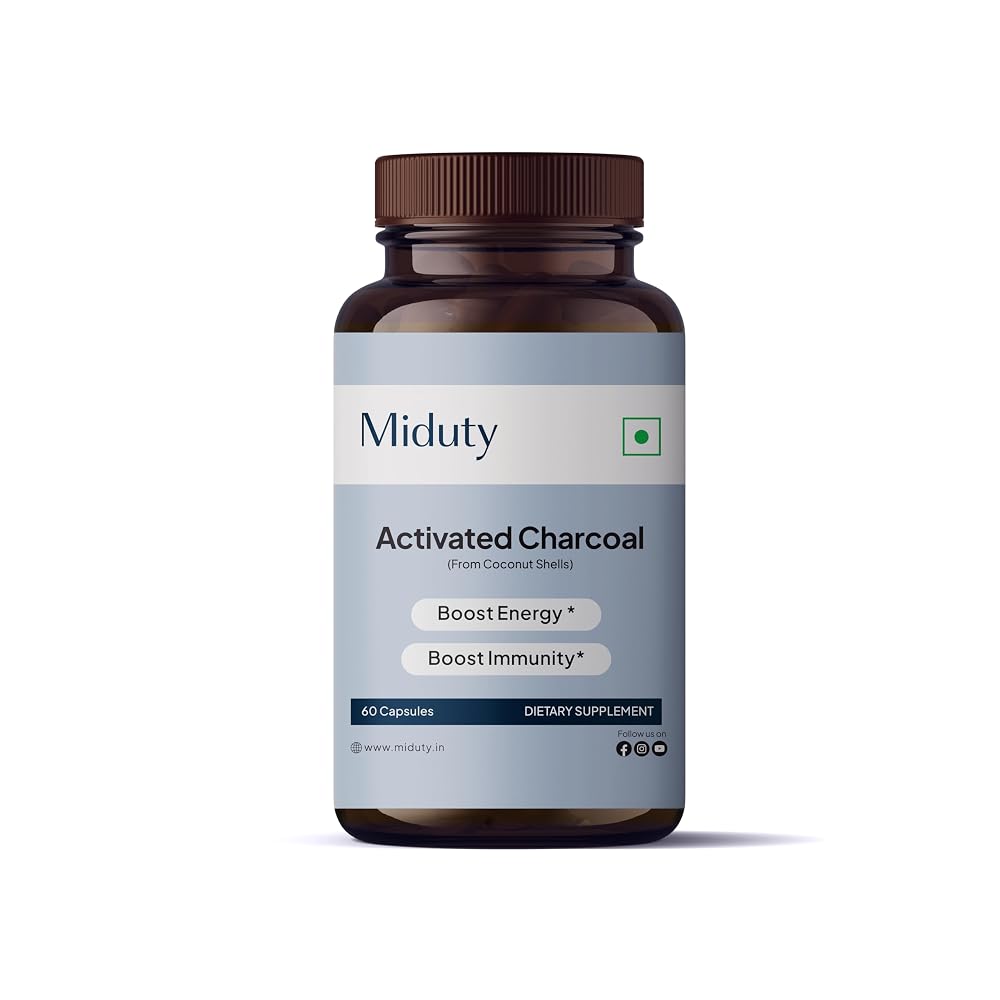 Miduty Activated Coconut Charcoal - 60 Capsules