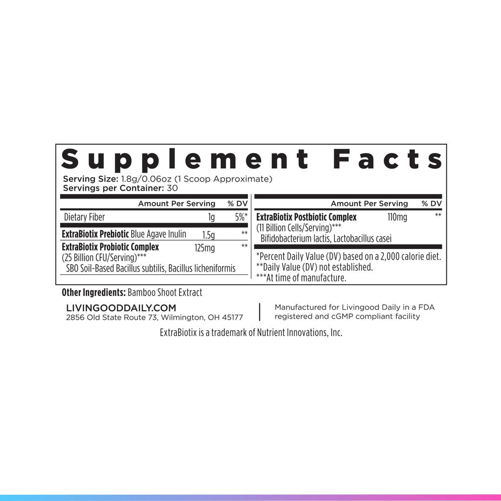 Livingood Daily Pre Pro Post Biotics Blend Powder - 30 Servings - image 8