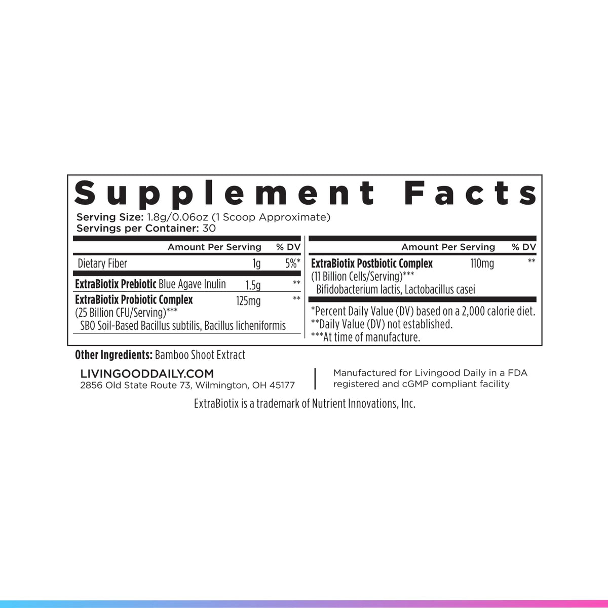 Livingood Daily Pre Pro Post Biotics Blend Powder - 30 Servings - image 8
