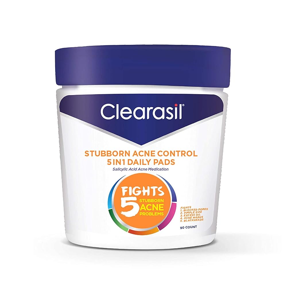 Clearasil Stubborn Acne Control 5-in-1 Pads with Salicylic Acid - 90 Count