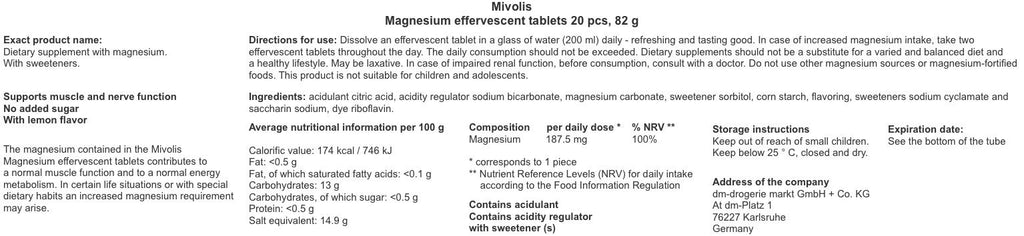 Snana Mivolis Magnesium Effervescent Tablets - image 4