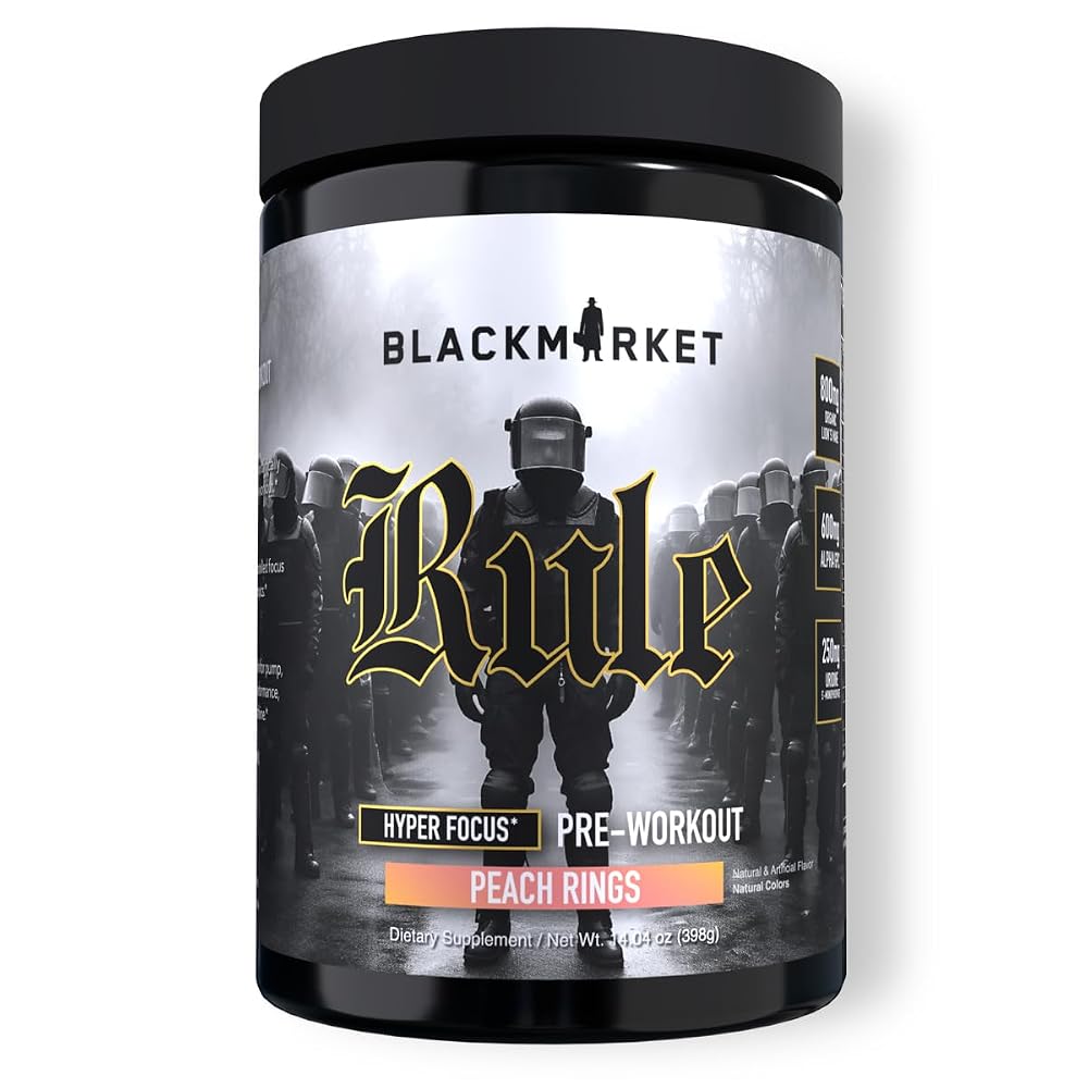 BLACKMARKET Rule High-Stimulant Nootropic Pre-Workout Powder - 40 Servings